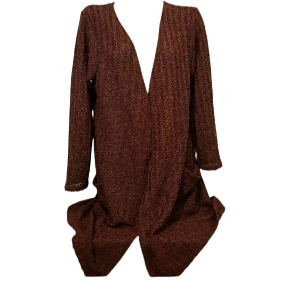 Forgotten Grace Burgundy Knit‎ Long Cardigan Sz 1X